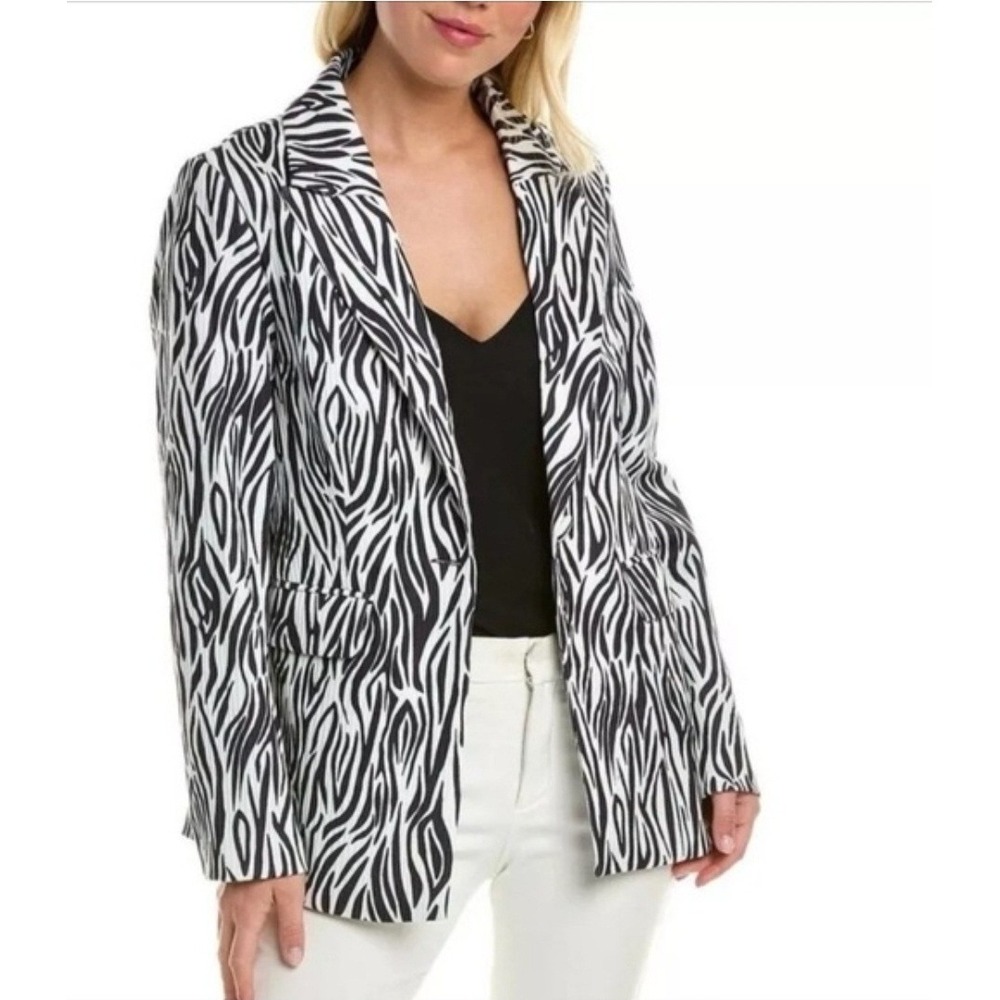 NWT Area Stars Zebra Print Blazer XS Black White Sustainable Ethical Zanzibar